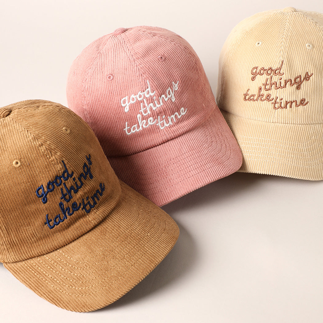 Dad Cap | Good Things Take Time | Corduroy