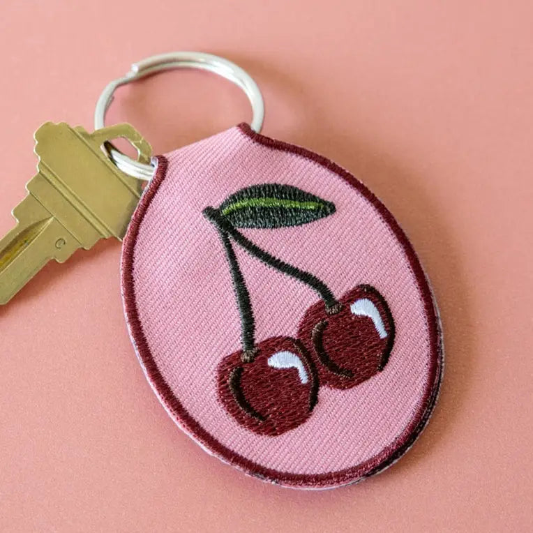 Embroidered Keychain | Cherry