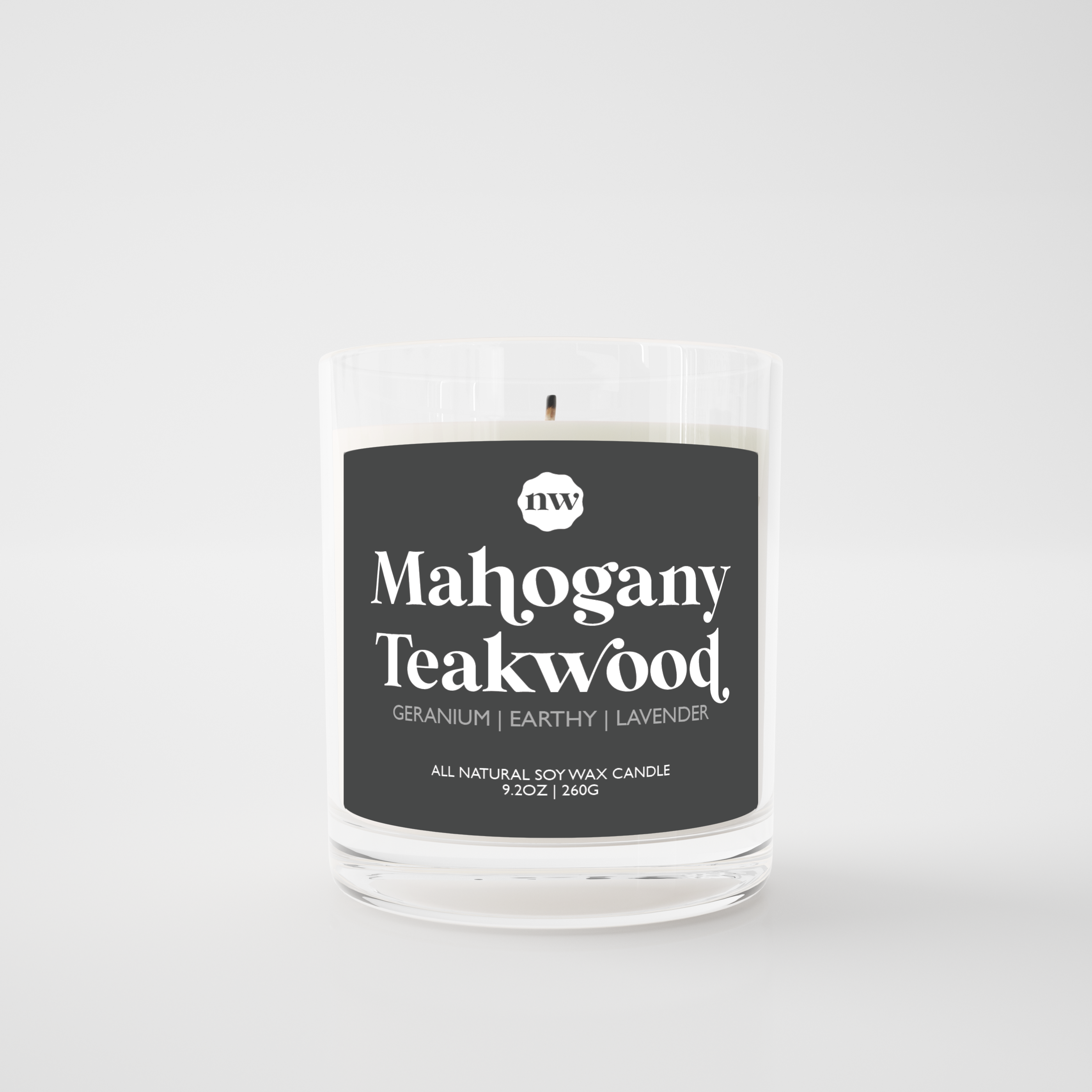 Single Wick Candle | Mahogany Teakwood