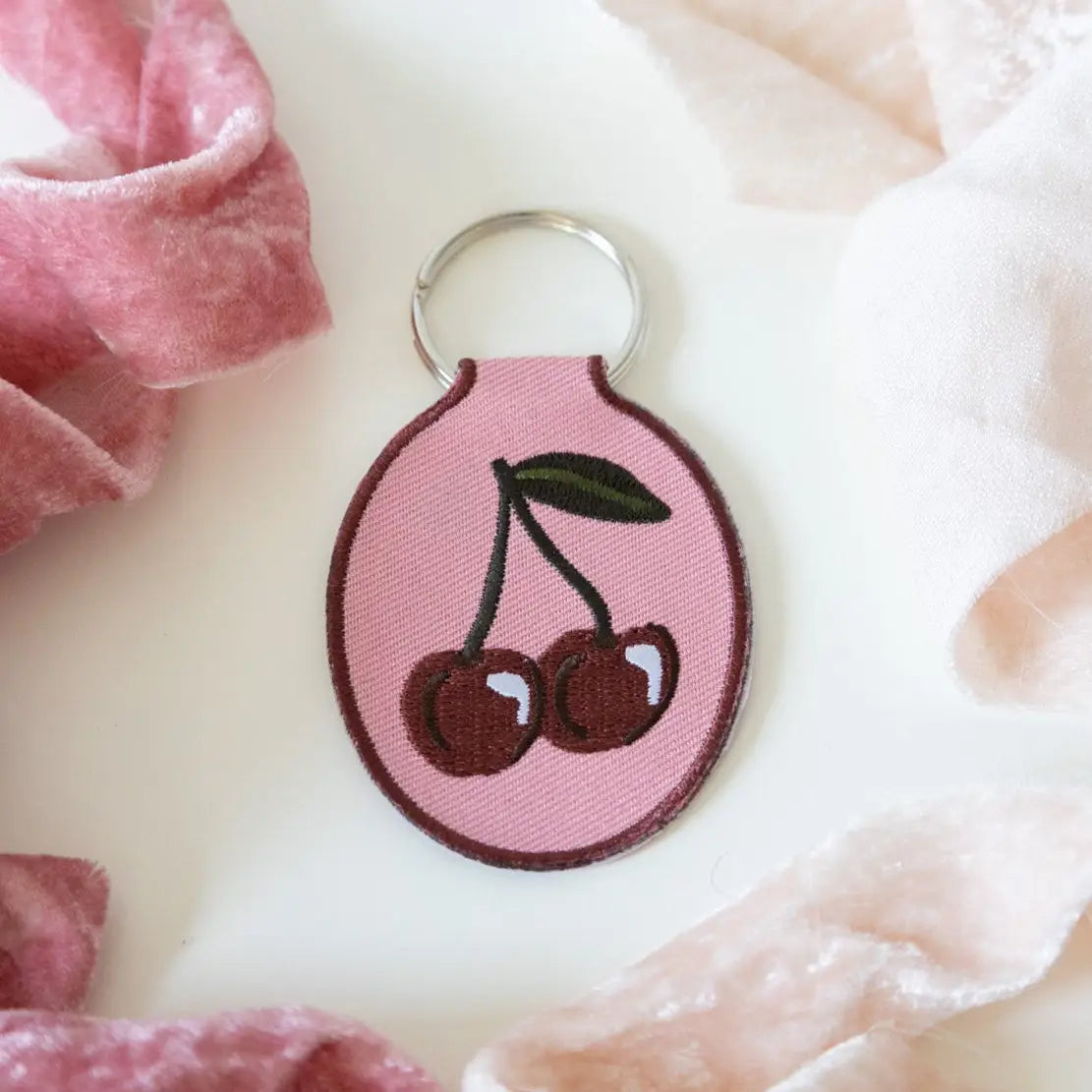 Embroidered Keychain | Cherry