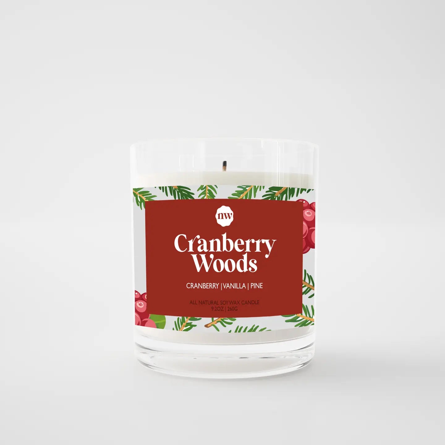 Single Wick Candle | Cranberry Woods | Christmas