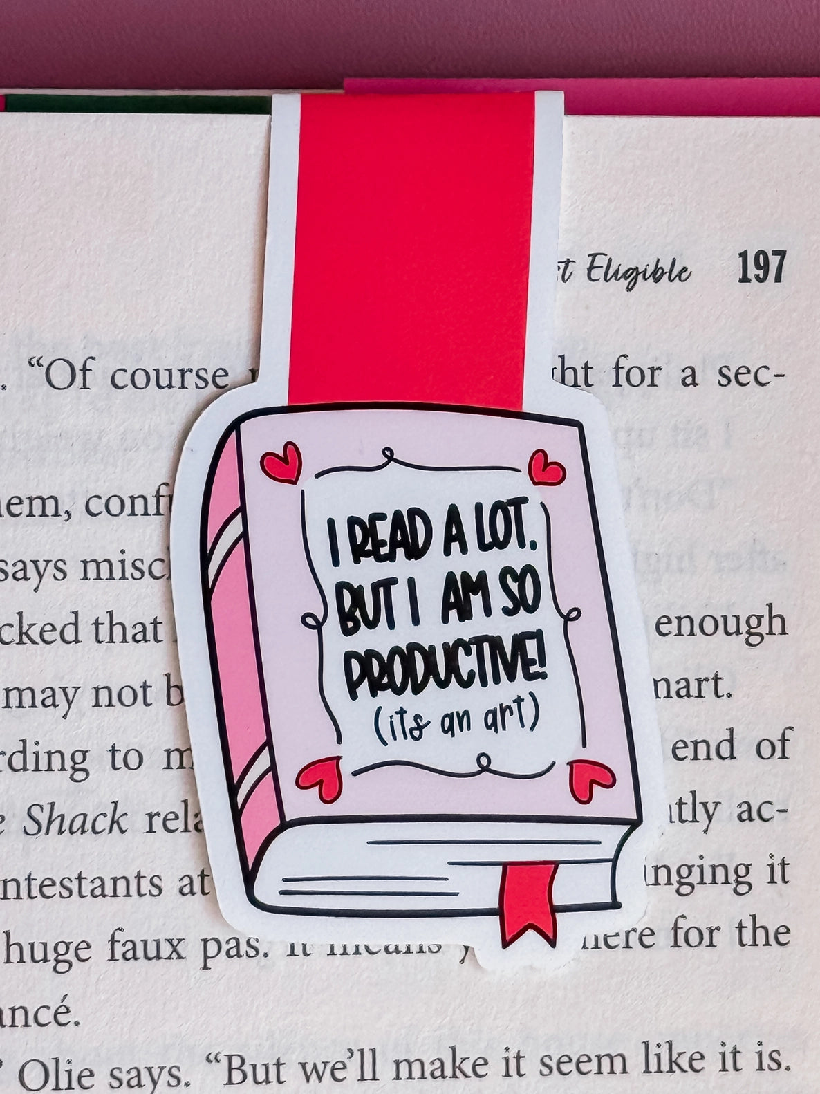 Magnetic Bookmark | I Read A Lot But I Am So Productive