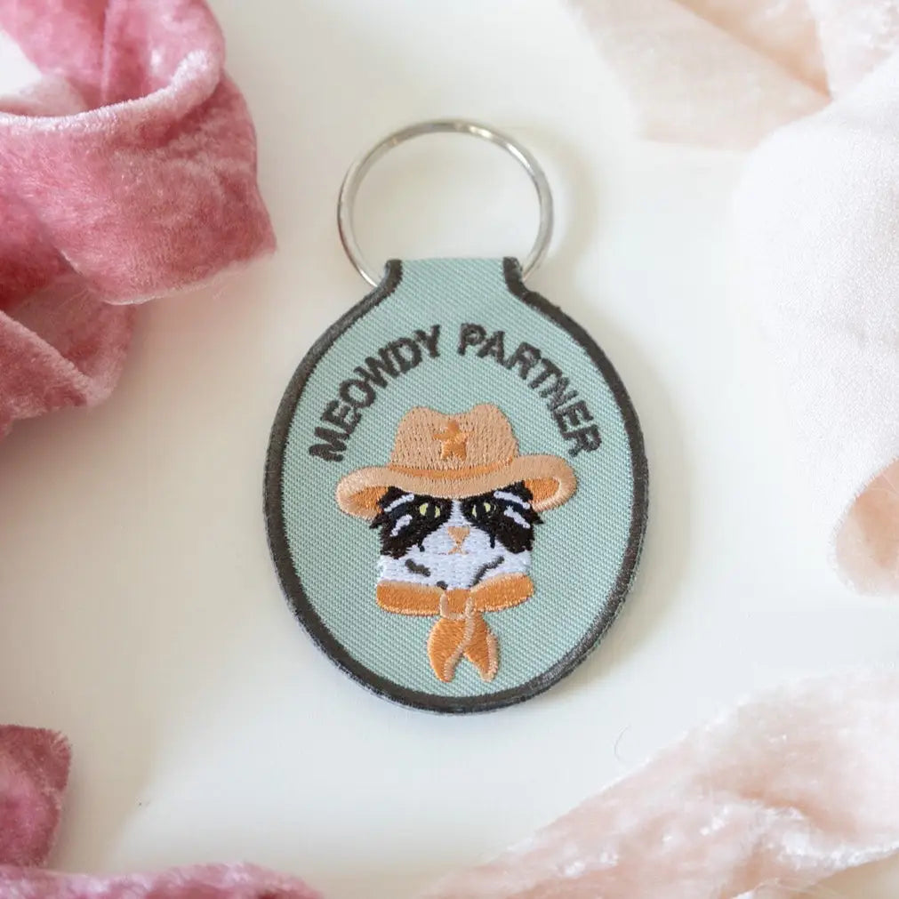 Embroidered Keychain | Meowdy Partner
