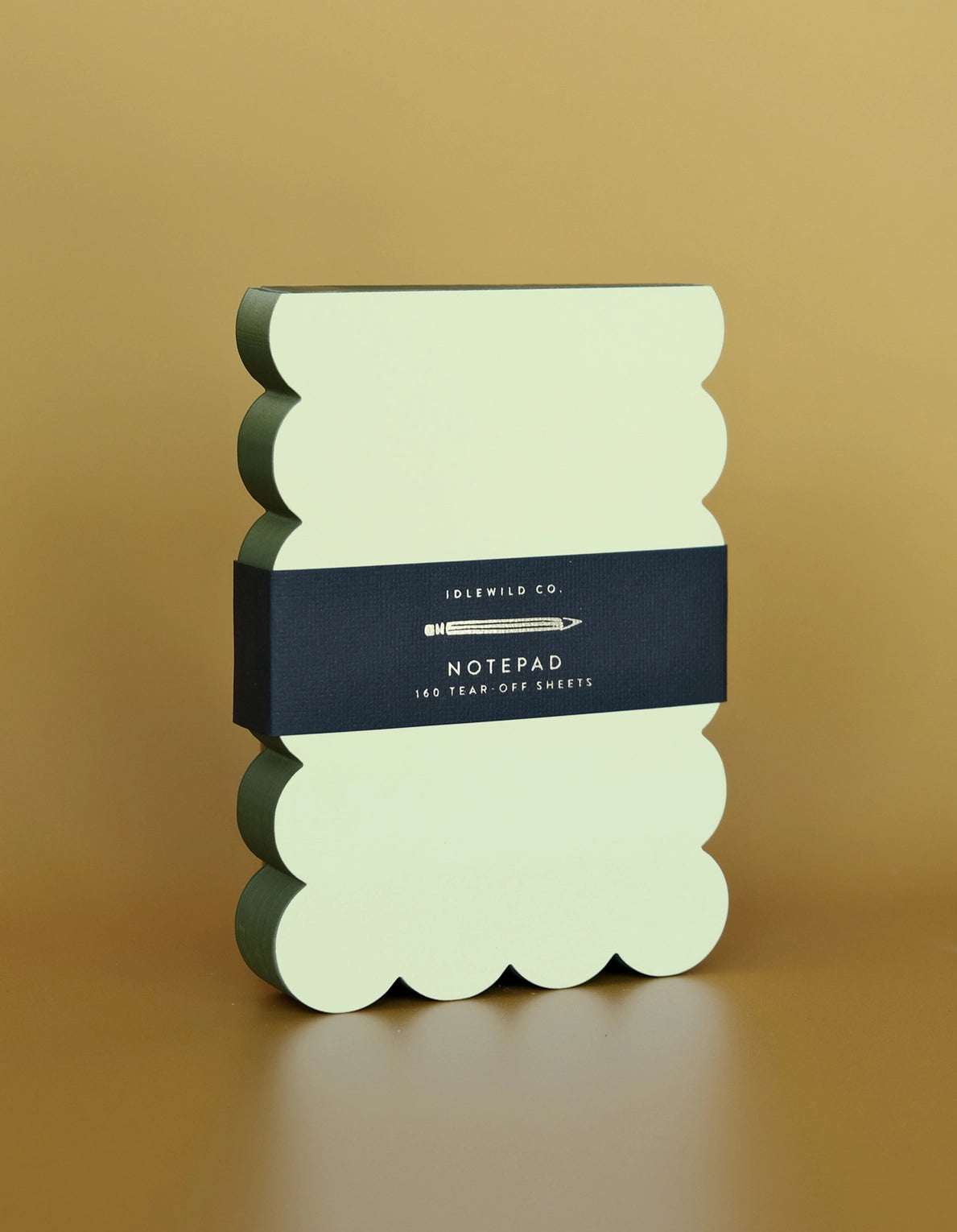 Scalloped Notepad | Chartreuse + Olive Edge