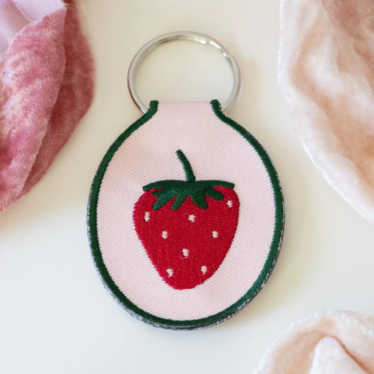Embroidered Keychain | Strawberry