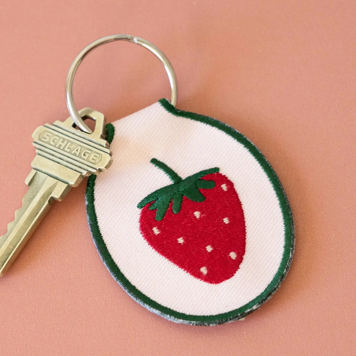 Embroidered Keychain | Strawberry