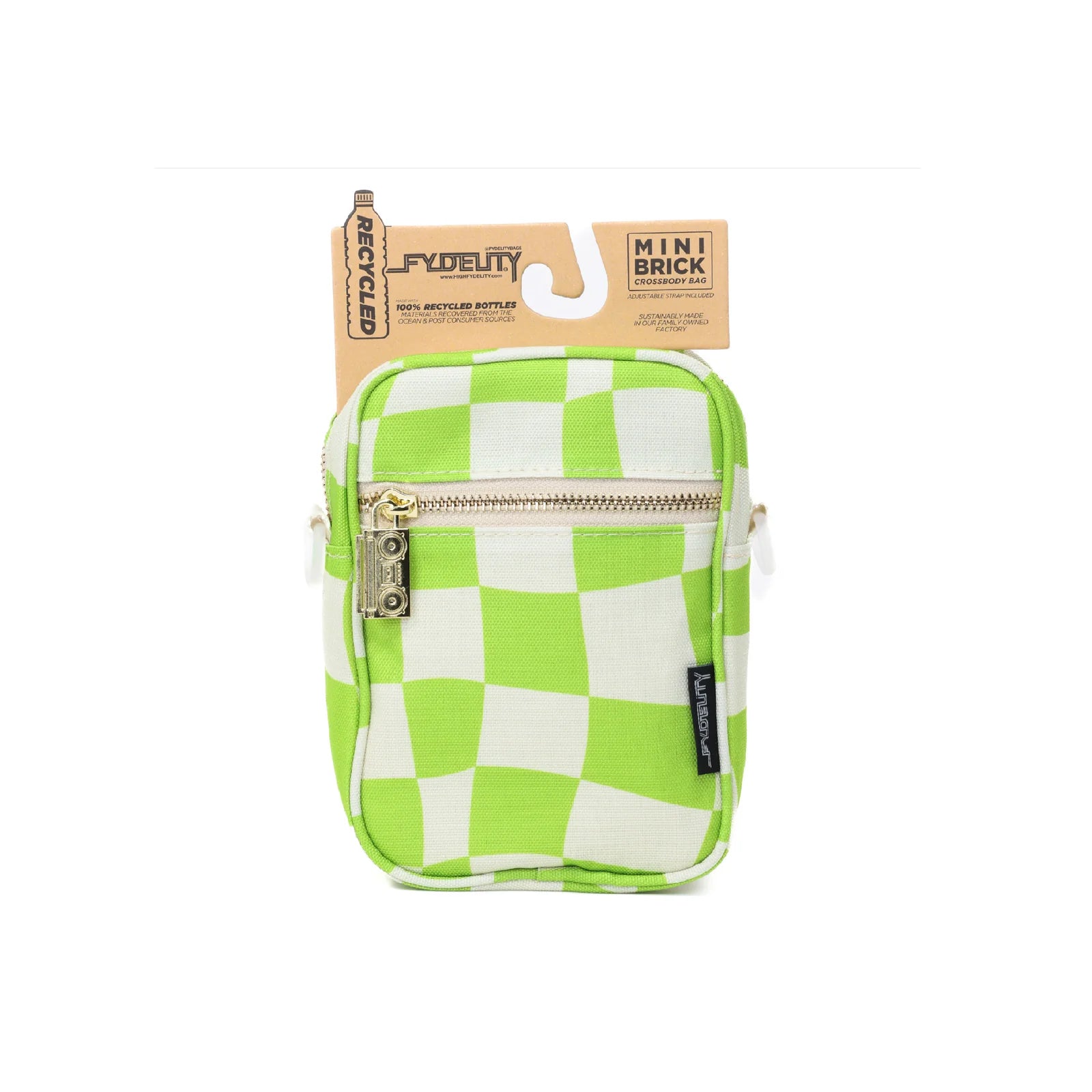 Crossbody | Green Checkered | Recycled Material