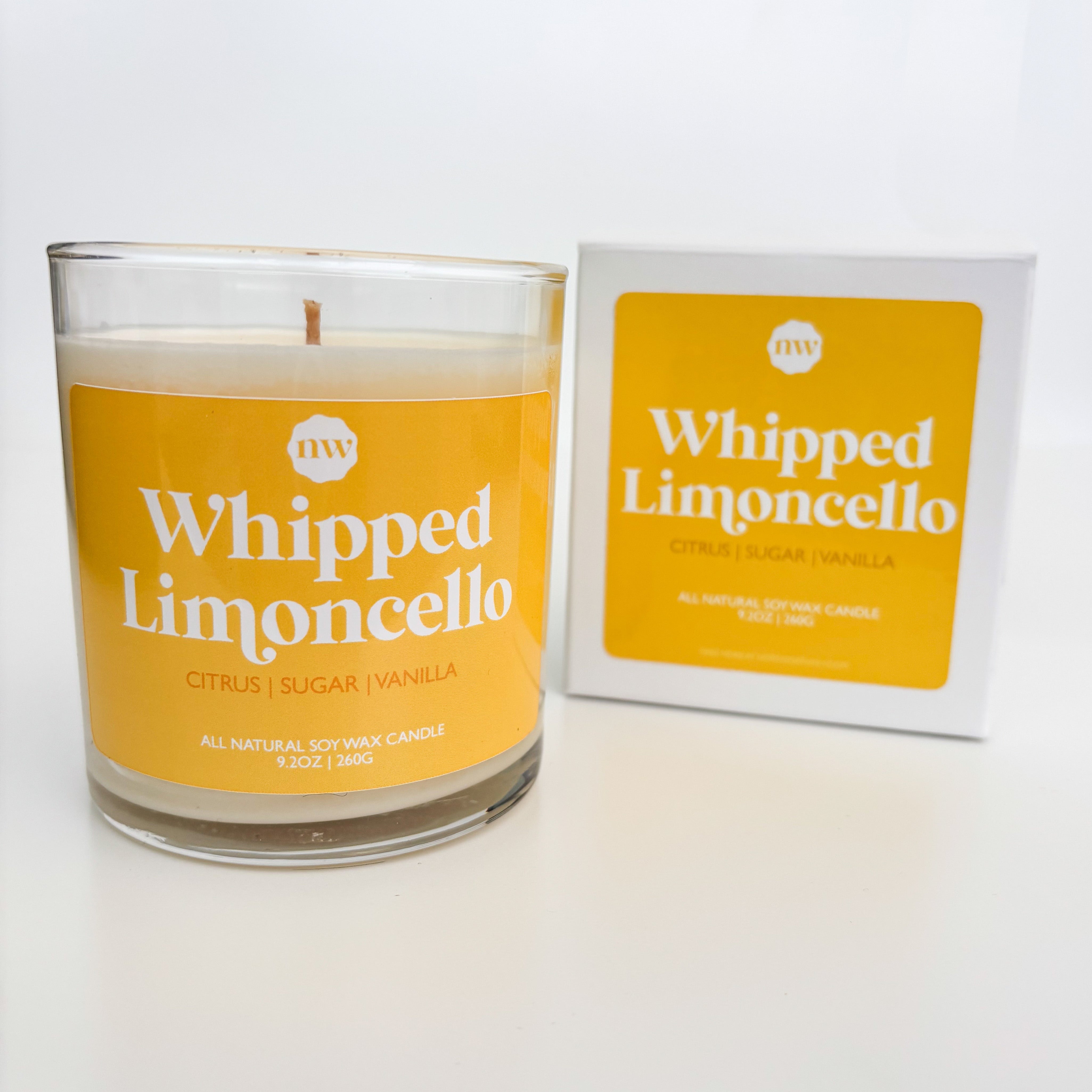 Whipped Limoncello candle with packaging