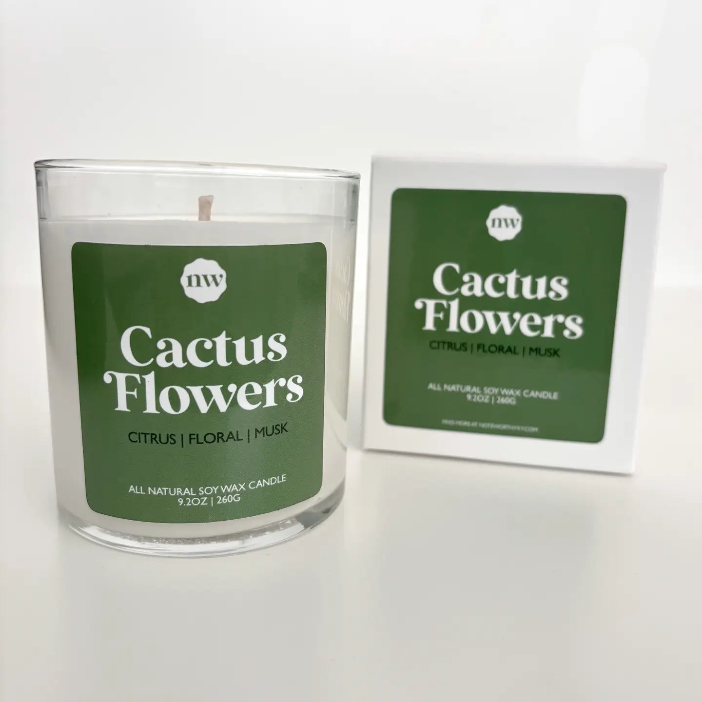 Single Wick Candle | Cactus Flowers