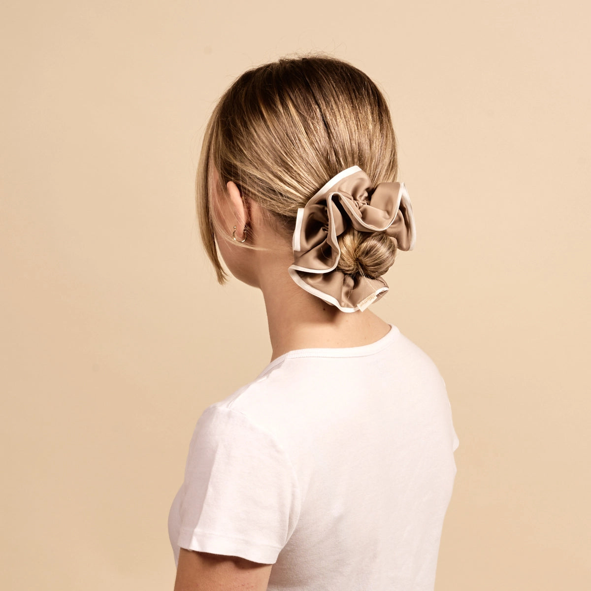 Ruffle Up Scrunchie | Beige