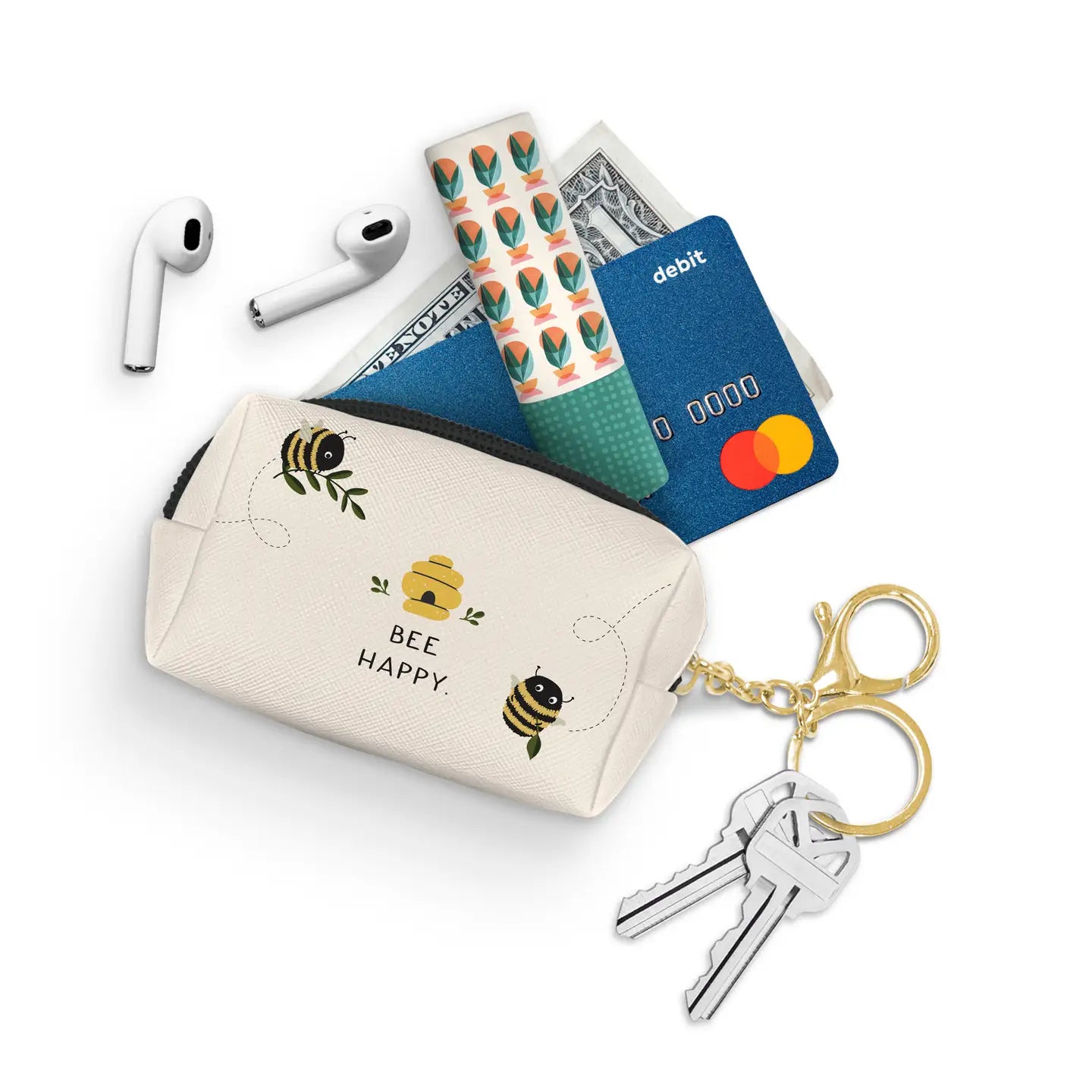 Keychain Pouch - Bee Happy