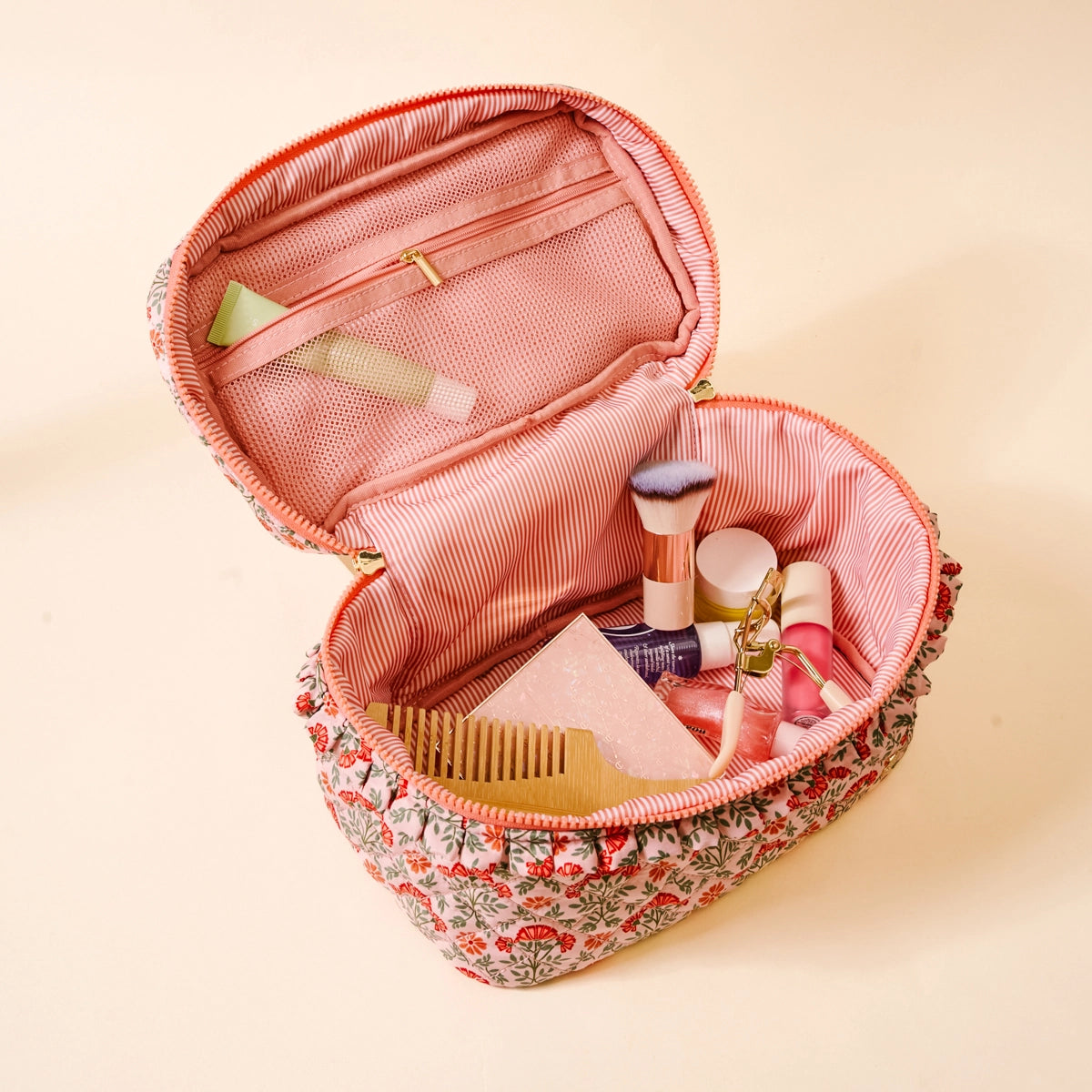 Cosmetic Bag | Quilted Dusty Rose