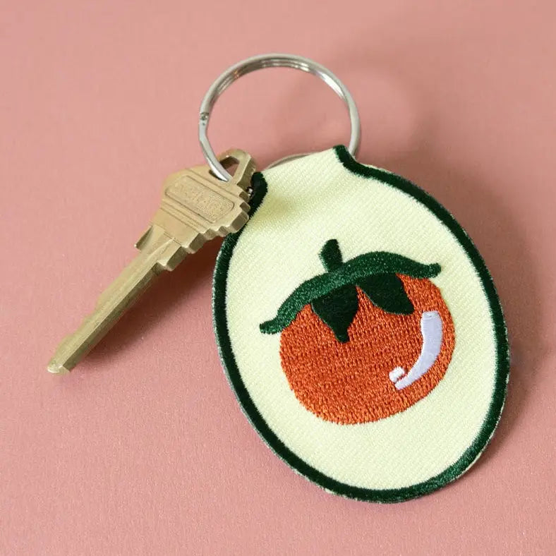 Embroidered Keychain | Tomato