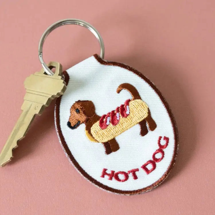 Embroidered Keychain | Hot Dog