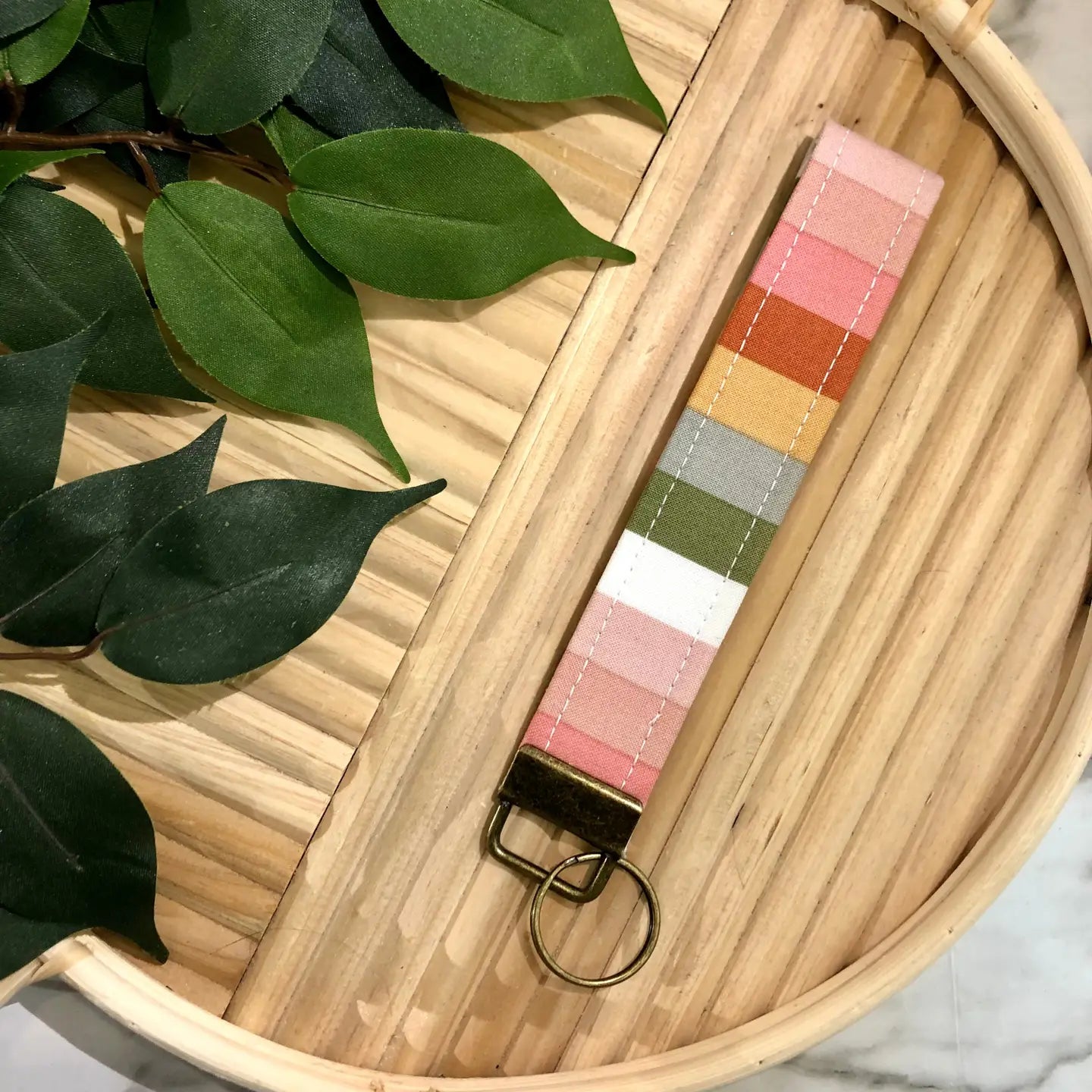 Wristlet Keychain | Warm Stripes