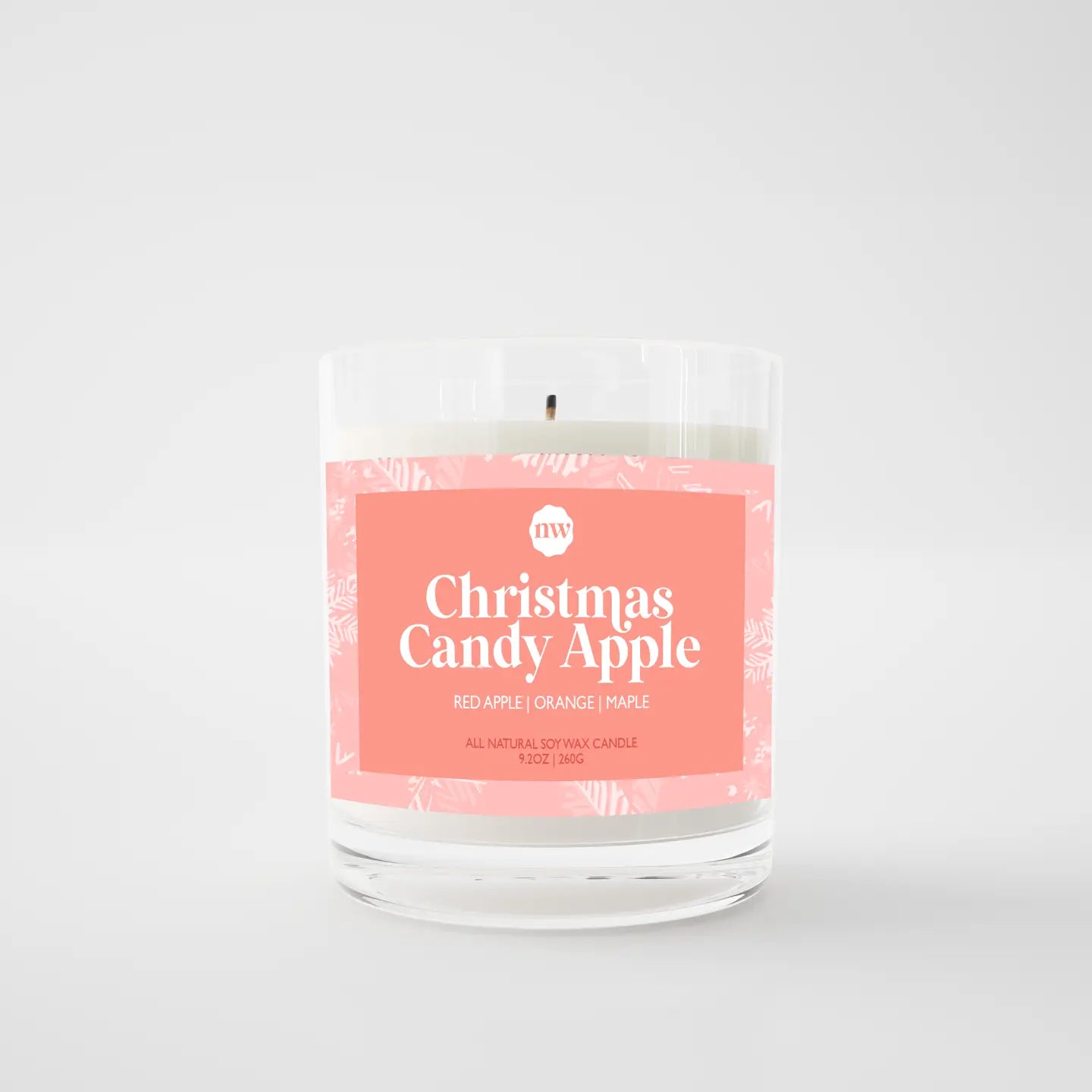 Single Wick Candle | Candy Apple | Christmas