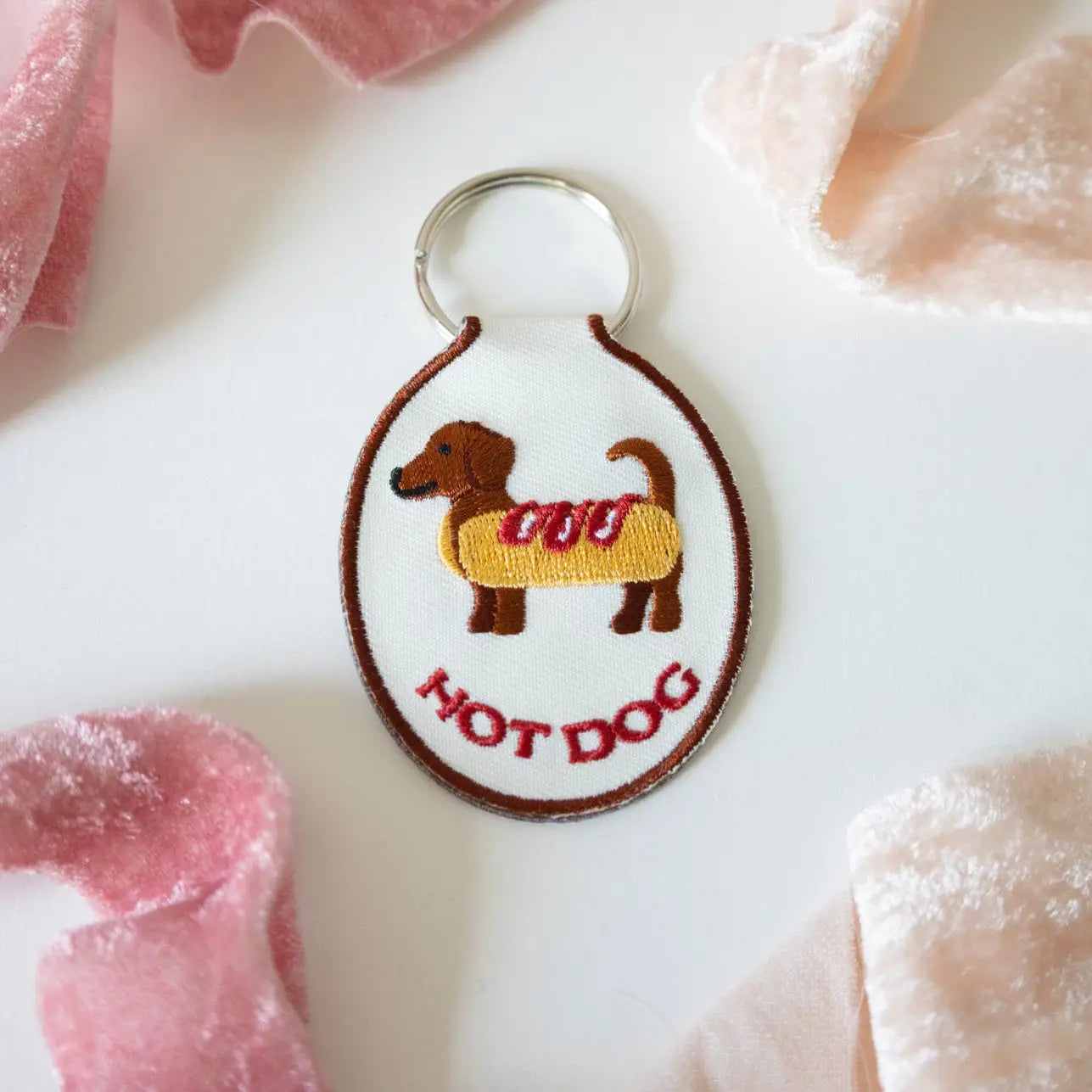Embroidered Keychain | Hot Dog